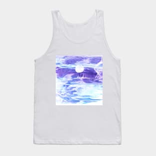 Landscape, moon, full moon, night. Hand drawn color illustration, painting, encaustic, wax. Tank Top